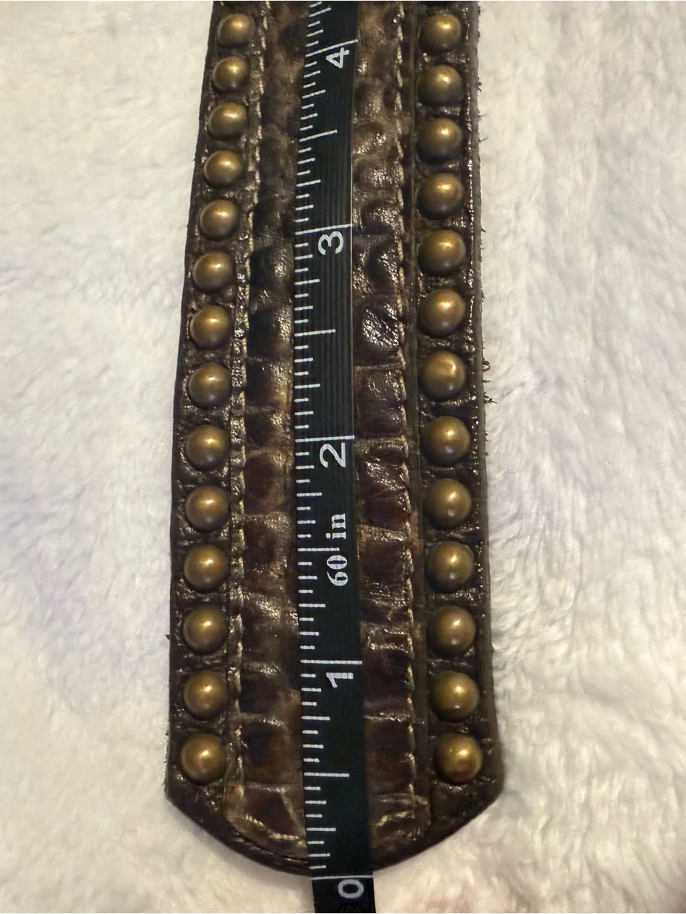 Vintage Leatherock USA Boho Statement Belt Ornate Stone Buckle Model 6289